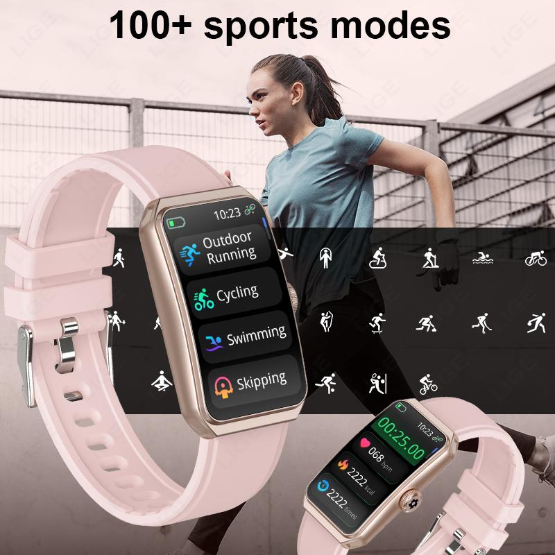 1.47" 3D Curved Screen BT Call Music Smart Watch IP68 Waterproof Heart Rate Blood Oxygen Women Smartwatch 100+ Watch Face