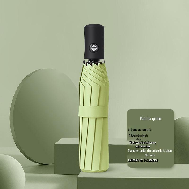 24-Bone Automatic Windproof Folding Umbrella for Men, Rain or Shine, with UV Sun Protection