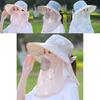 Sun Protection Wide Brim Hat For Women With Breathable Polyester Fabric And Floral Design For Summer Sunshade