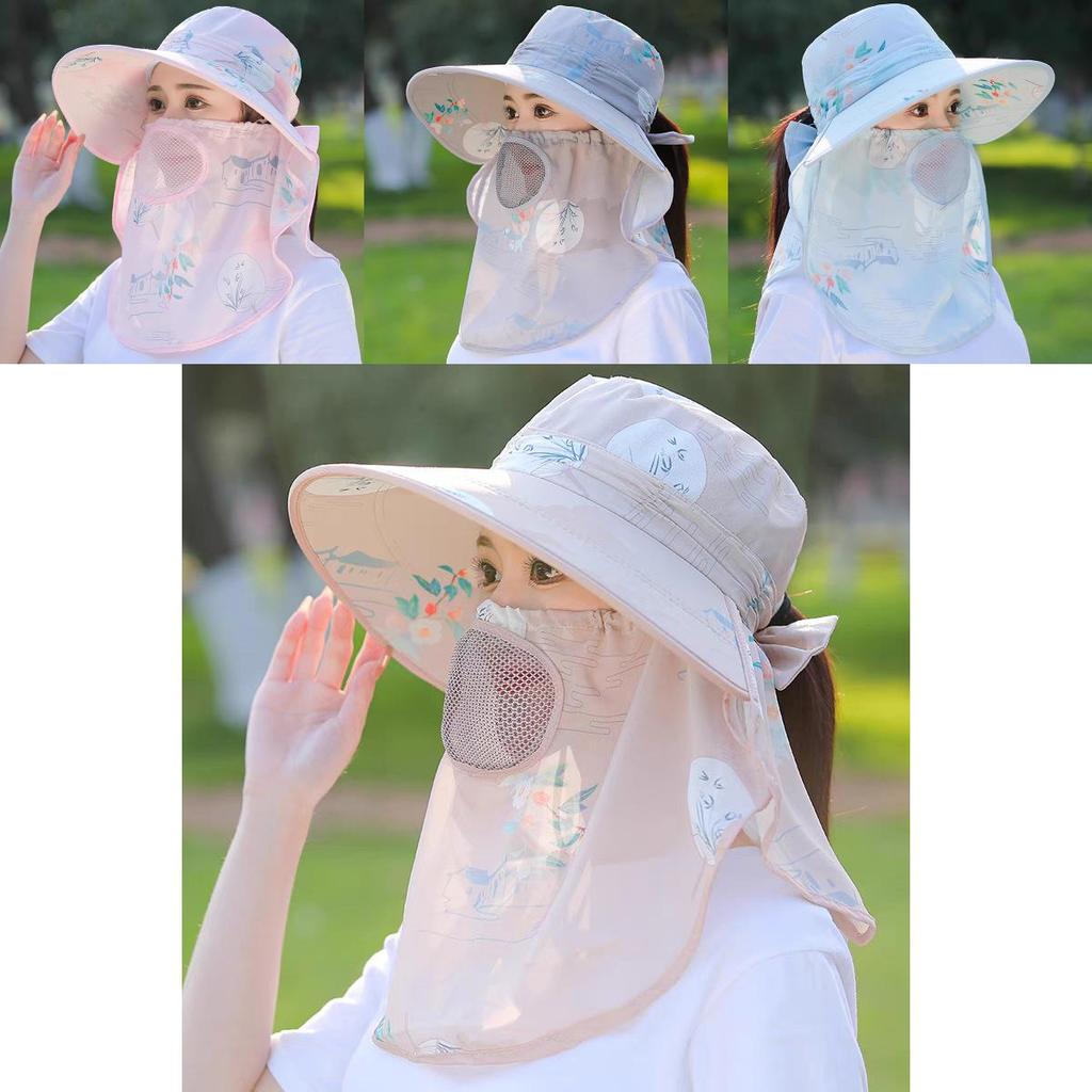 Sun Protection Wide Brim Hat For Women With Breathable Polyester Fabric And Floral Design For Summer Sunshade