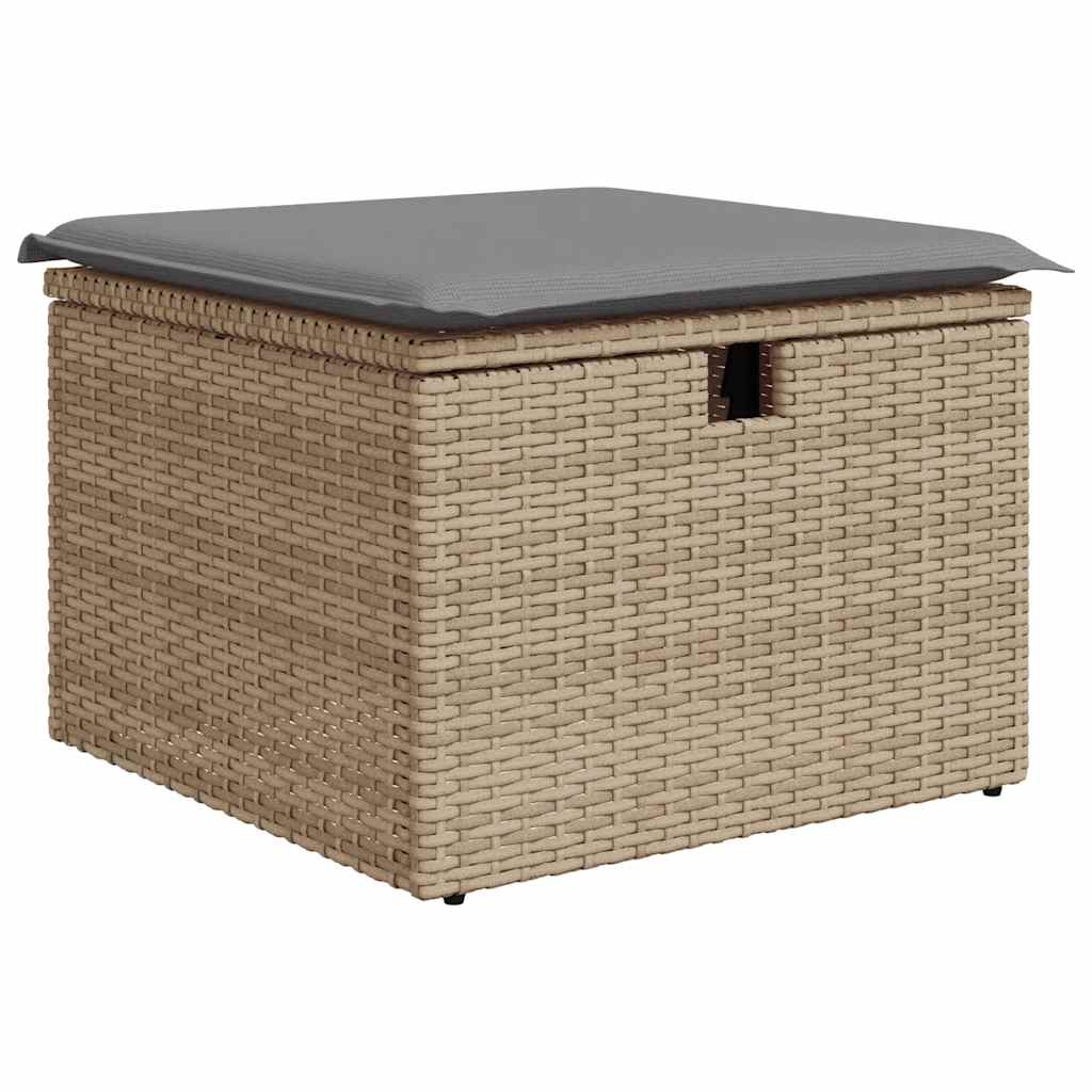 Vidaxl 6-Cz. Garden Furniture Set With Cushions, Beige, Poly Rattan
