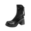 Removable Two-wear Short Boots, Women's Thick Legs, Fat Mm Long Boots, Large Tube Circumferential Trouser Tube Boots, Thick Sole, Thick Heel, Small Ma