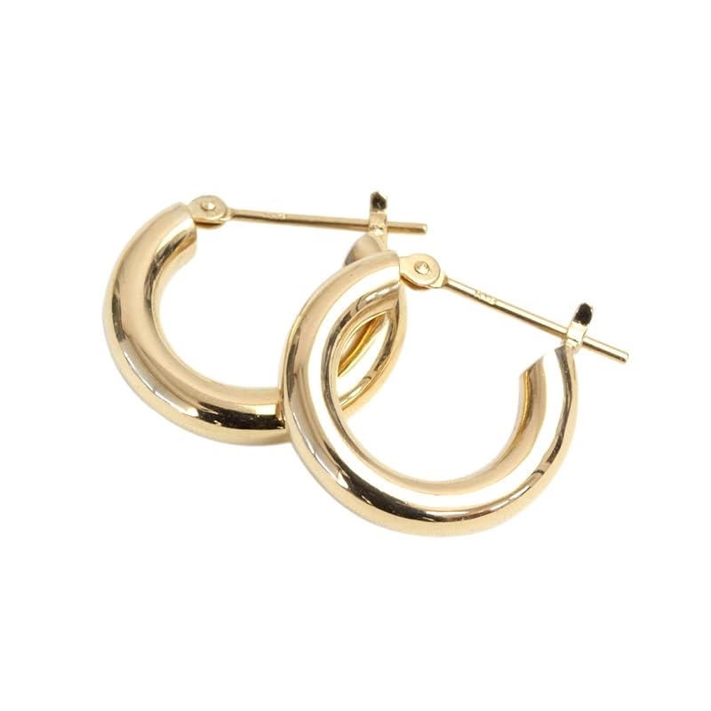 

[Jewelry Excellente] hoop earrings 3.0mm×15mm ring hoop earrings (K18 yellow gold)