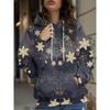 Fashionable Women's Hooded Sweatshirt, 3D Casual Color Print Casual Long-sleeve Sweatshirt