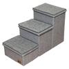 3 Tier Dog Stairs with Storage Compartments Scratch Resistant Older Cat Ramp Modular Pet Steps with Hollow Storage Compartment