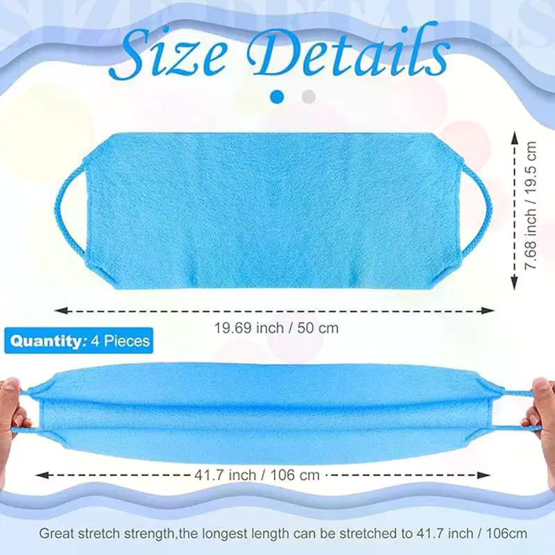 High Elasticity Frosted Long Shower Towel Shower Body Brush Bathing Massage Back Body Exfoliating Bathroom Wash Brush Bath Tools