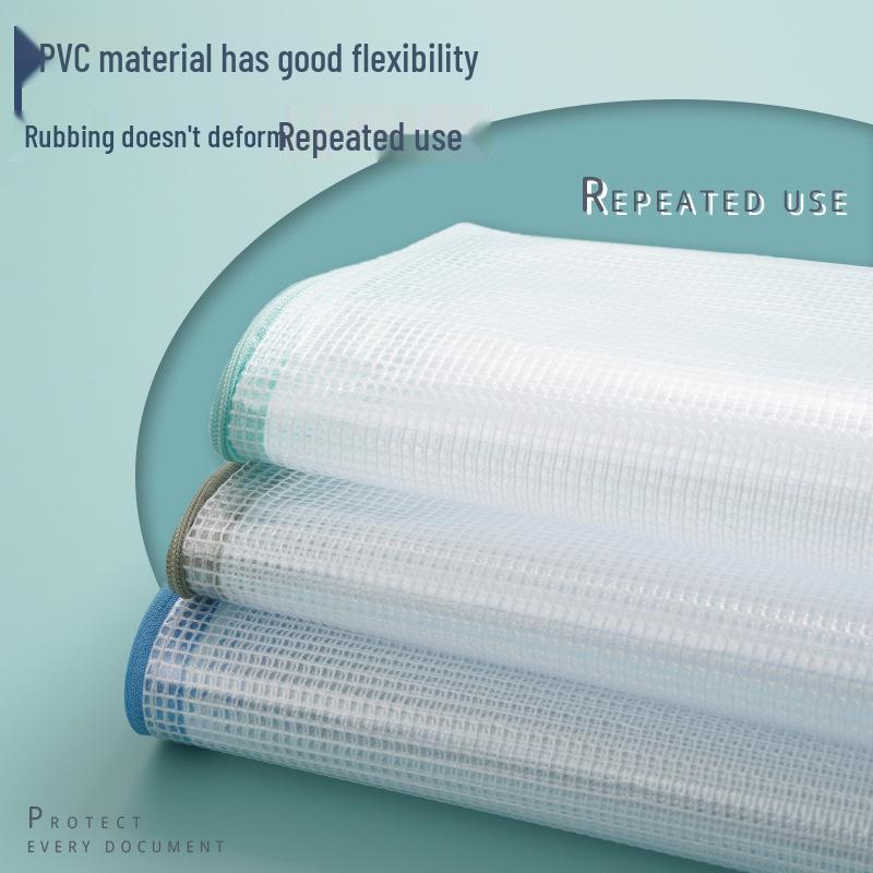 Thickened Waterproof Transparent A4 Mesh Document Bag - Handheld Exam & Office File Bag
