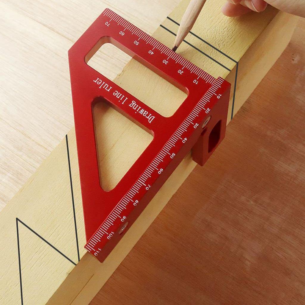 45/90 Degree Aluminum Miters Triangle Ruler Scribers High Precisions Layout Multipurpose Measuring Tool for Engineers