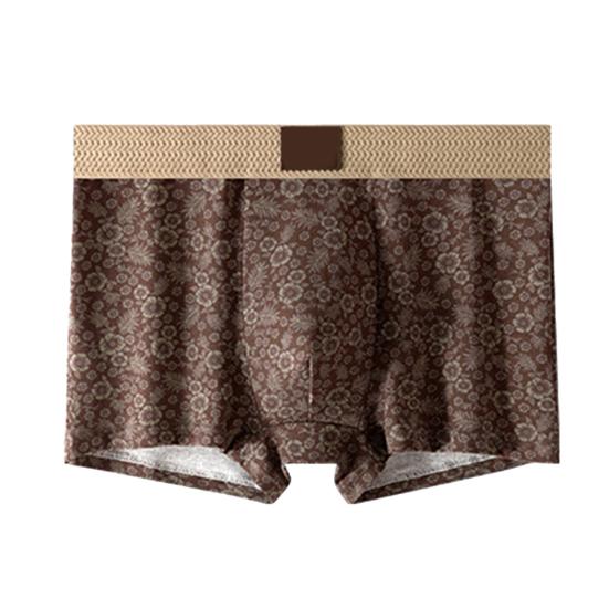 

Чоловіча білизна боксери із середньою посадкою, еластичним поясом, U-подібними трусами, з квітковим візерунком, піжамна білизна для щоденного носіння 3XL темно-червоний колір