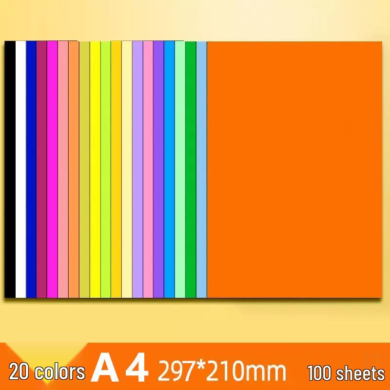 A4 Colored Cardstock for Office, Origami, Kindergarten, Student DIY 