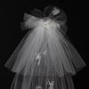 Sheer Veil Bridal Veil Bride Gift, Bridal Shower, Wedding Veil White Bowknot