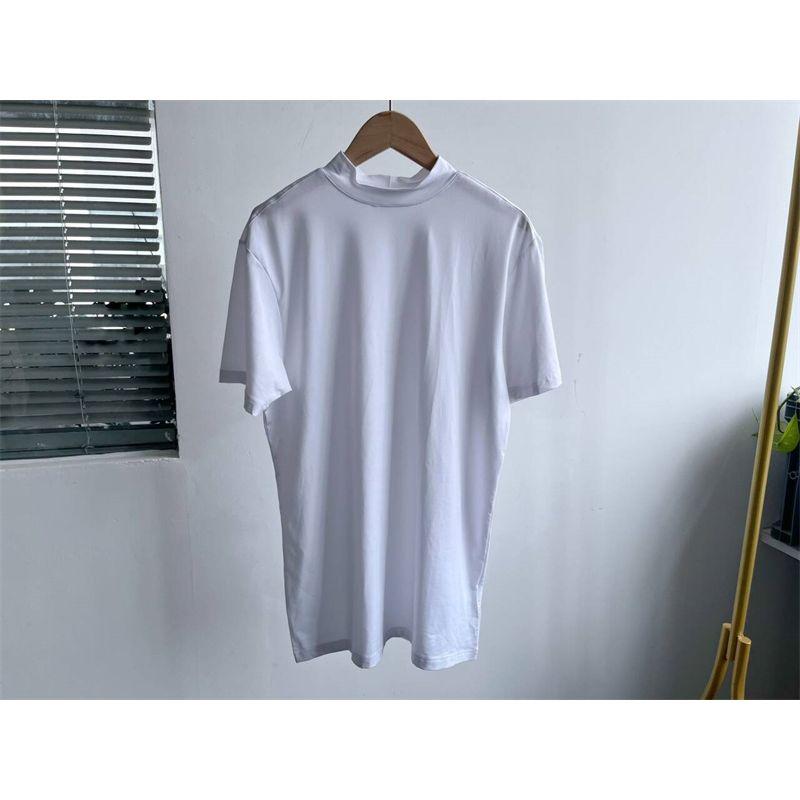 

Micro Flaw Exquisite Quick-Drying Niche Style Casual Slim Looking Silky Delicate Pure Color round Neck T-shirt Minimalist Fashion Tops C5 White M