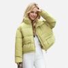 Women's Winter Jacket New Female Pure Color Stand Collar Thicken Parkas Coat Women's Casual Short Cotton Jacket Women's Clothing