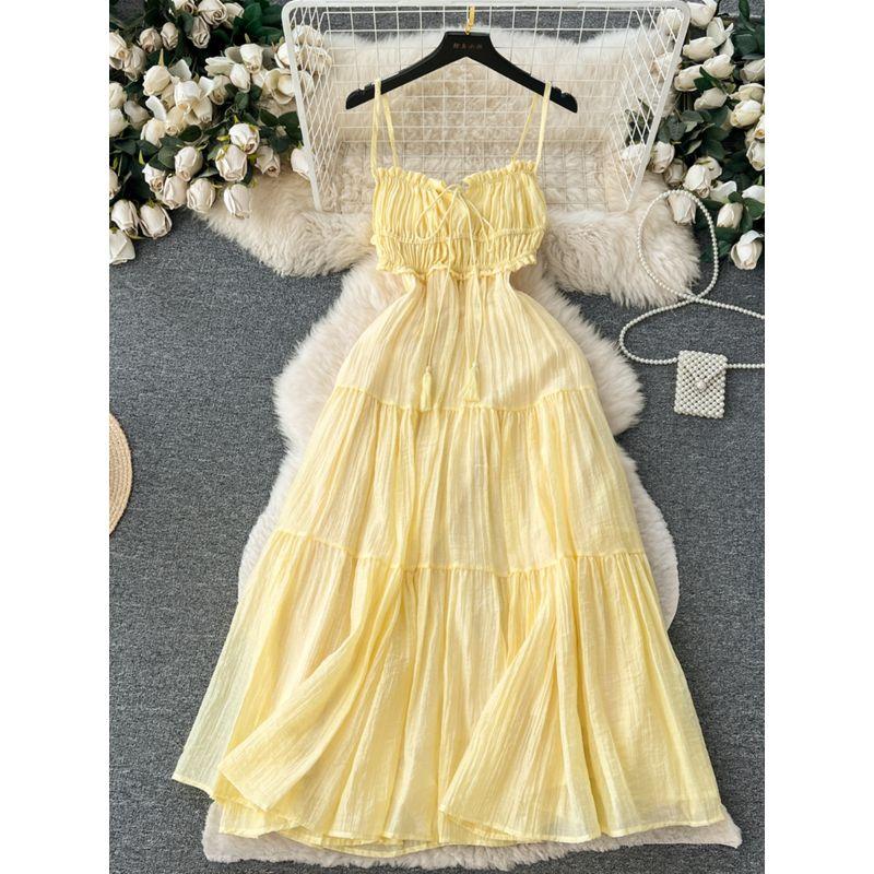 Women's Summer Inspirational Backless Swing Long Sling Dress