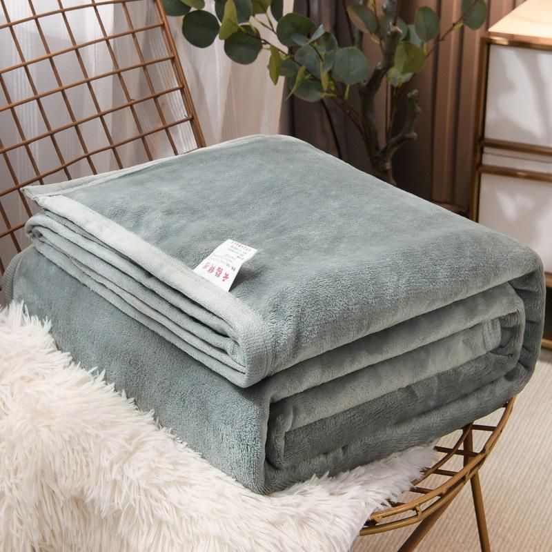 Coral Fleece Thick Blankets Flannel Warm Thin Quilt Nap Blanket Portable Travel Office Car Sofa Home Textile Multi-purpose