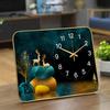 Simple and Modern Household Creative Clock Placing Table Clock Living and Dining Room Decorative Glass Table Clock Mute Crystal Porcelain Watch