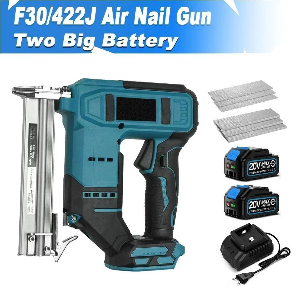 2 In 1 Cordless Portable Nailer Stapler Framing U-shape Nail Woodworking Power Tools Brushless Electric Air Nail Gun