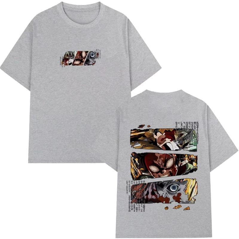 Anime Demon Slayer Hashira Mitglieder Grafik T-Shirt Herren Damen Lässige Oversized T-Shirts Herren 100% Baumwolle Kurzarm T-Shirts