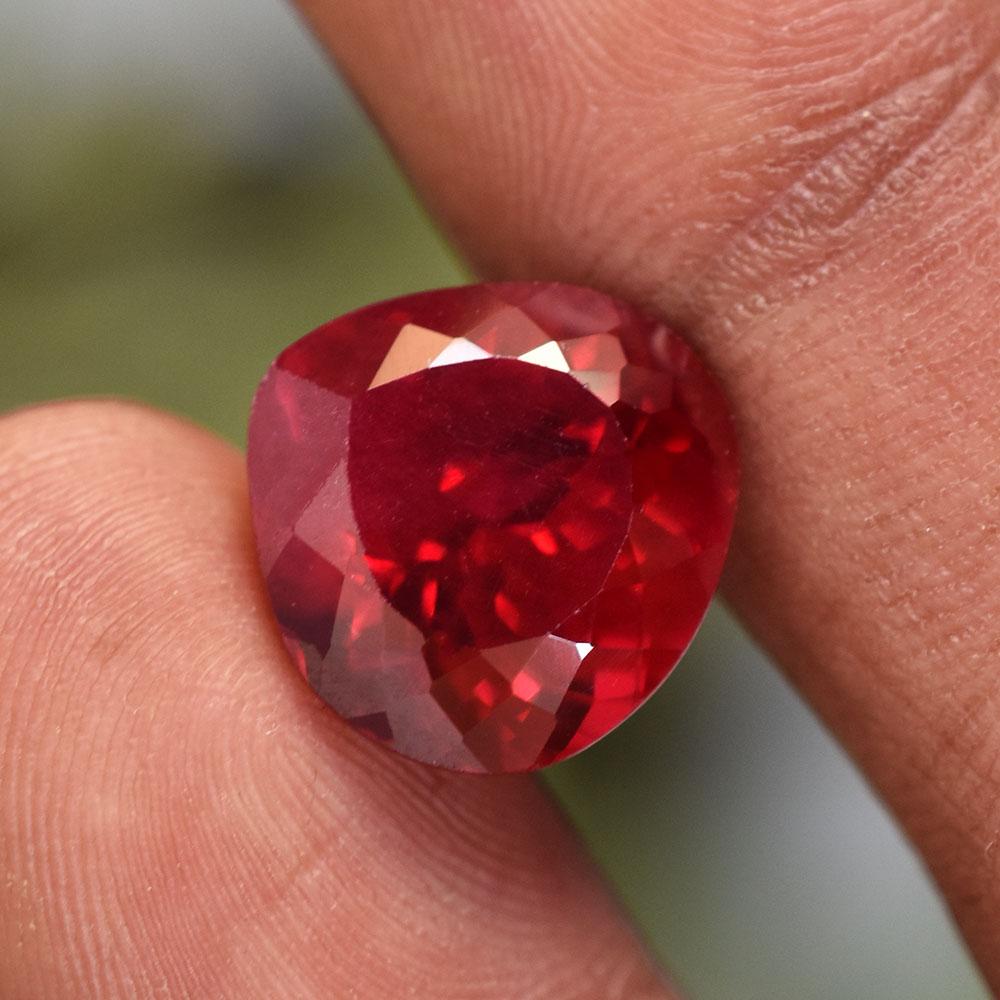 Natural Red Ruby Loose Gemstone 12x13mm Pear Cut for Her/Him for Jewelry Making and Gem Collections