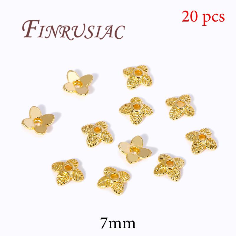 18K Gold Plated Bead End Caps For Jewelry Making Supplies Spacer Bead Caps DIY Accessories