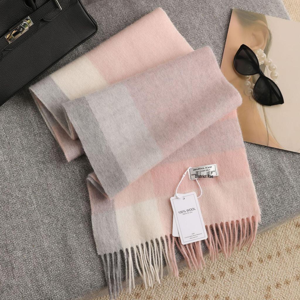 2025 Unisex 100% Wool Scarf: Versatile and Warm for Autumn & Winter