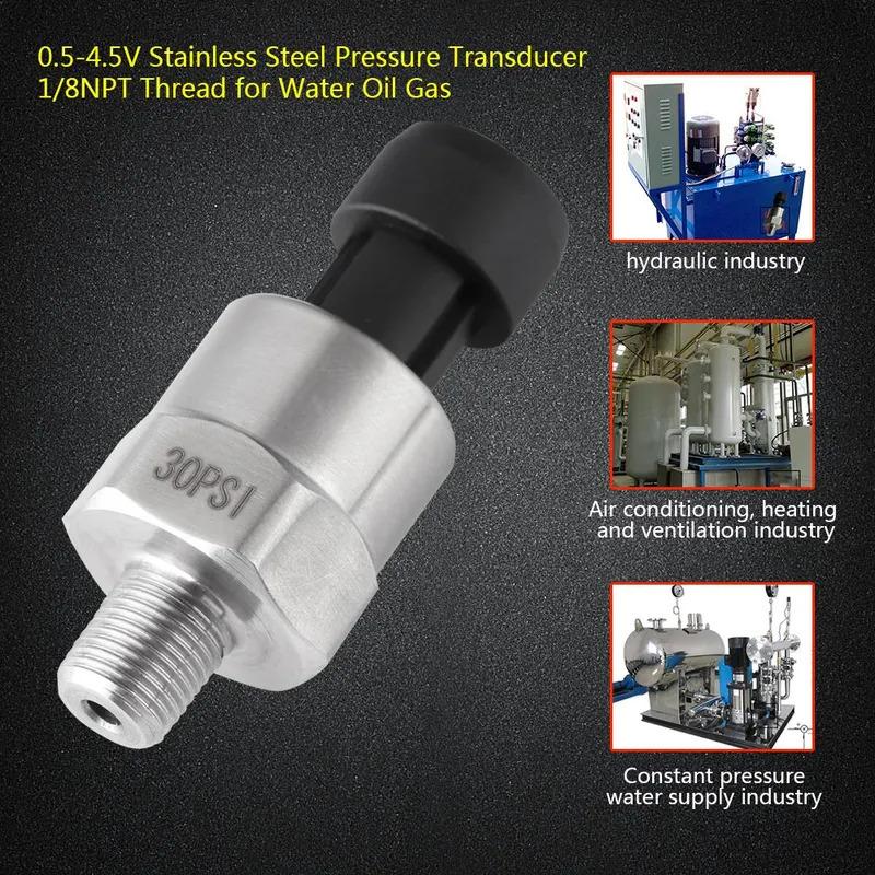 1/8NPT Thread Stainless Steel Pressure Transducer Senser Sensor for Oil Fuel Water