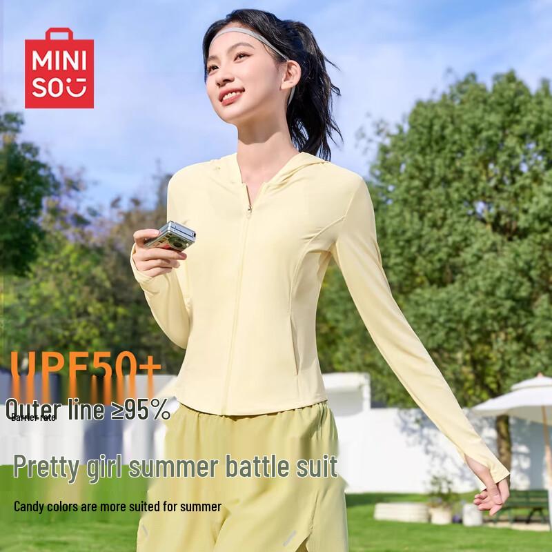 

MINISO Women s Ice Silk UPF50+ Hooded Sun Protection Jacket M