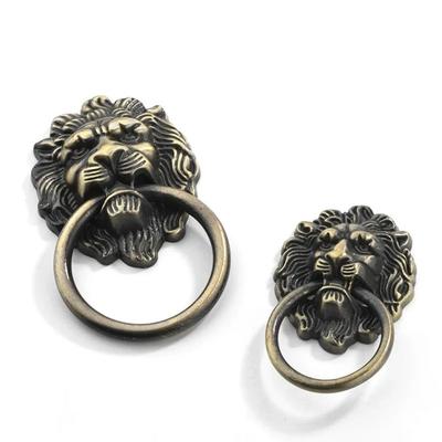 Antique Lion Head Door Handle Zinc Alloy Decorative Pull Door Knob Kitchen Cabinet Handles Drawer Handles Home Drawer Knobs