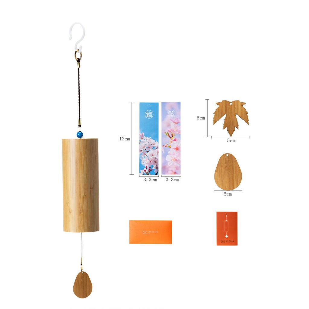 Japanese Bamboo Wind Chimes 8 Rods Chord Windchime Chimes Craft Outdoor Garden Patio Windbell Notes Zen Meditation C F D G