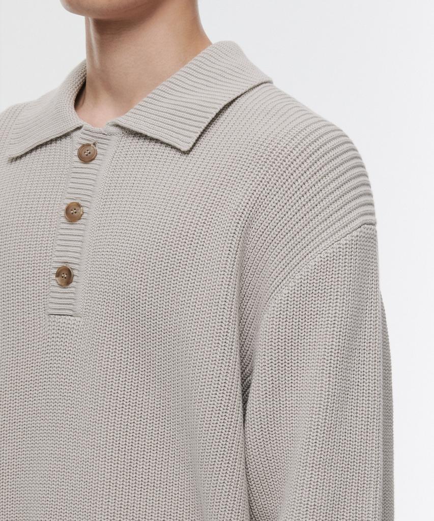 Musinsa Standard Cotton Ribbed Collared Knit [Dusty Cream]