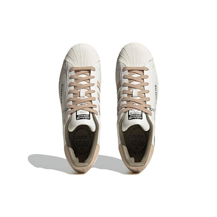Adidas Originals Superstar Durable Lightweight Low-Top Skate Shoes Collaboration Unisex Skate Shoes White ID7447