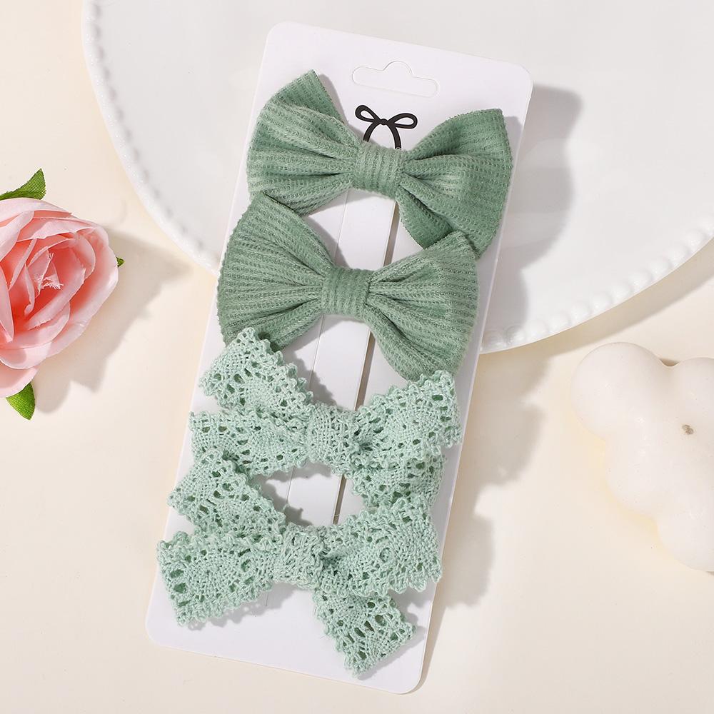 4Pcs/Set Solid Color Lace Hair Clips for Girls Handmade Velvet Bowknot Baby Hairpins Sweet Headwear Hair Accessories