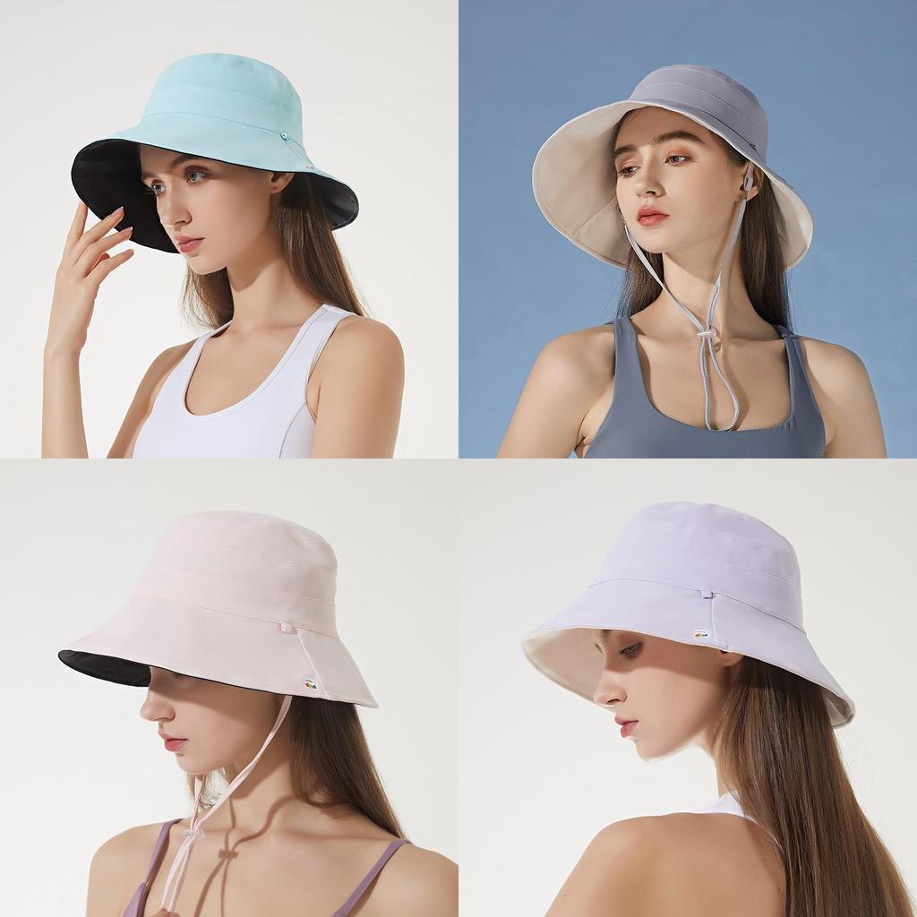 Ice Silk Sun Hat For Women With Wide Brim Uv Protection Summer Fishing Cap Sunshade Accessory