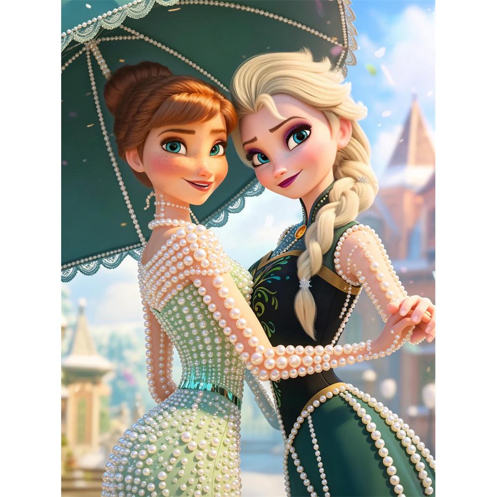 

Disney Pearl Painting Anna and Elsa DIY Pearl Art Painting Pearl Gem Painting Pictures Crafts Special Shape Home Wall Decoration 30x40