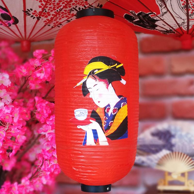 25*50cm Waterproof PVC Lantern Japanese Geisha Hanging Korean Ramen Sashimi Cuisine Shop Restaurant Pub Decor Outdoor Lanterns
