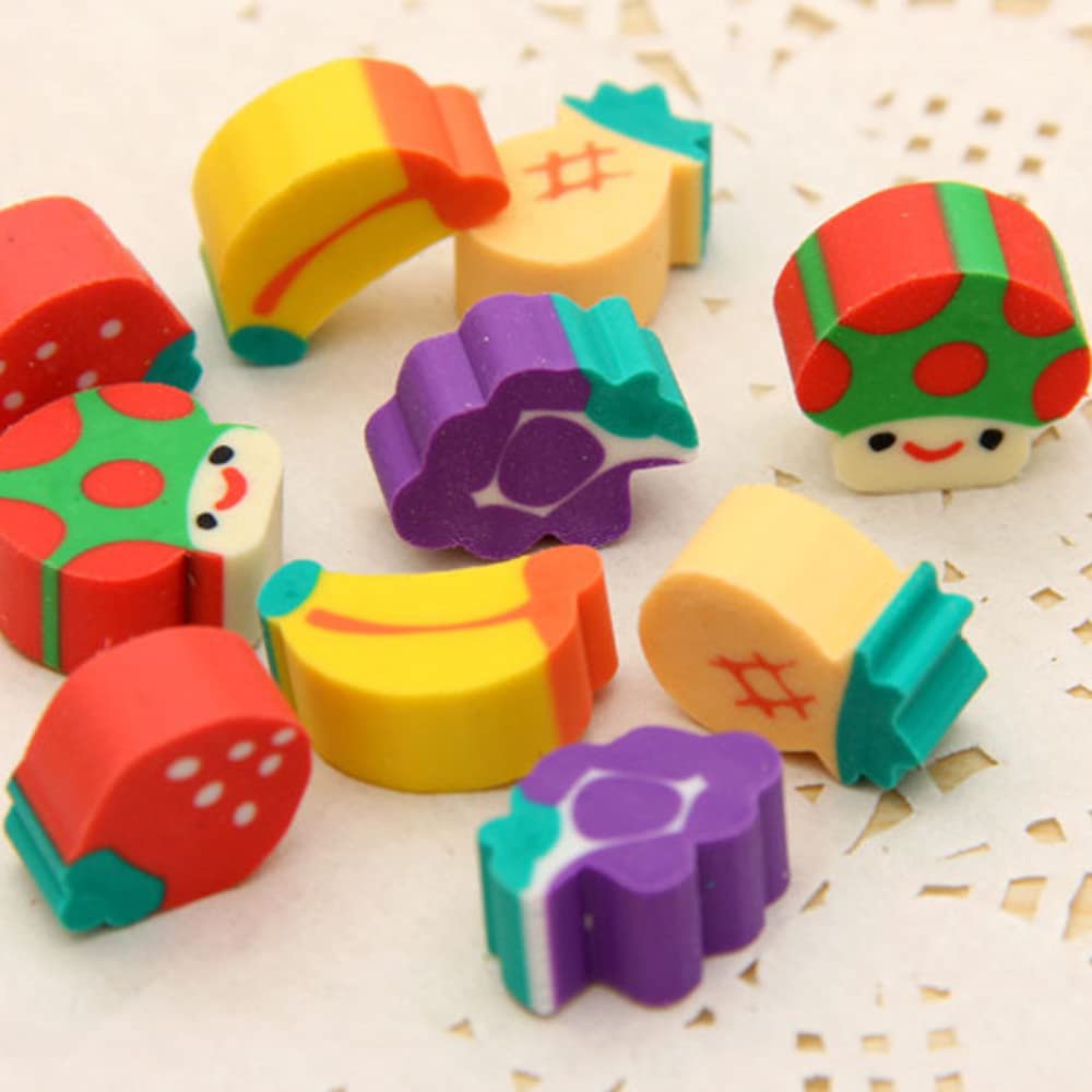 Itisyou Kneaded Mini Funny Cute Fruit Gourmet Shaped 100 Pieces Eraser, Eraser, Eraser, Eraser, Stationery, Eraser,
