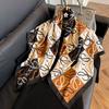 New 91 square scarf silk scarf female alphabet printing four seasons fashion landscape painting retro printing square scarf versatile