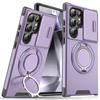 Armor Magnetic Bracket Case for Samsung S26 S25 Edge S23 S21 S22 S24 Ultra Plus S25FE S24FE Lens Protection Shockproof Cover