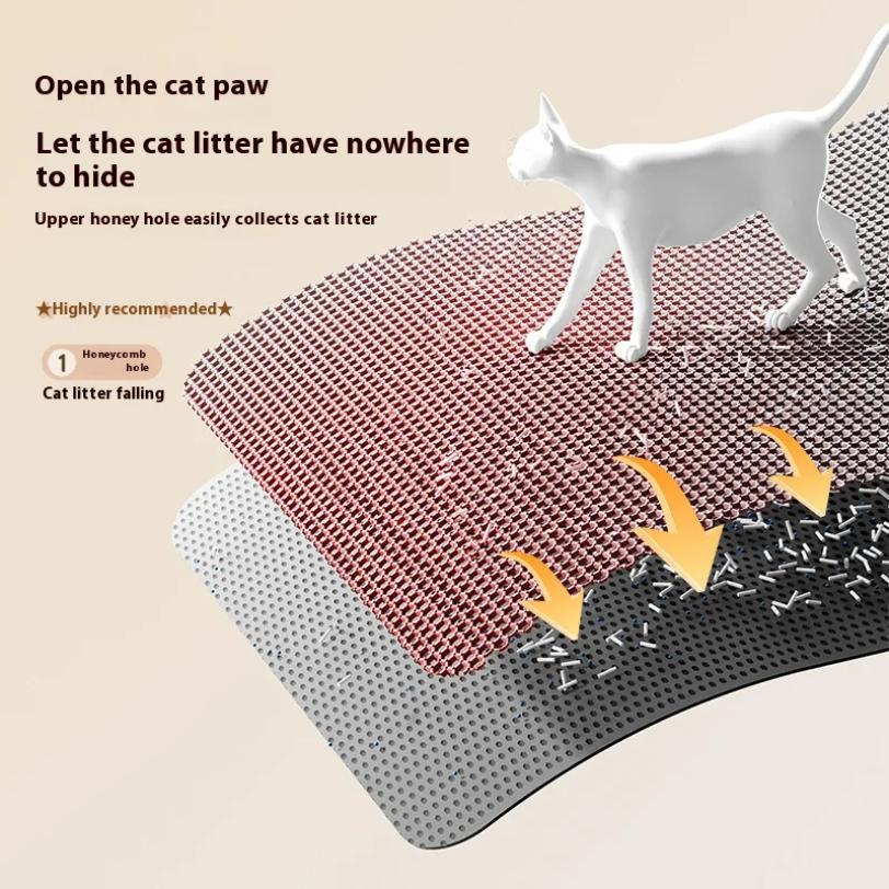 Alfombrilla para Arena de Gato Diseño de 2 Capas Tecnología Premium de Atrapado de Arena Base Impermeable Antideslizante Protector de Suelo para Mascotas para Gatitos de Interior