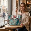 Floral Skull Printed Shoulder Bag Fashion All-match Large Capacity Daily Casual Shopping Tote for Women