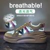 Summer Little White Shoes New Korean Version Ins Female Students Height Increase Hollow Mesh Breathable Casual Street Shot NK702