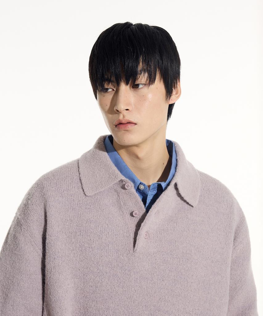 SIECLE Alpaca Polo Knit (Dusty Pink)