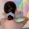 Retro Bling Bling Rhinestone Decorative Large Intestine Hair Loops Elastic Hair Ropes Ponytail Holders For Women And Daily Uses