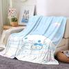 1pc Cinnamoroll Name Blanket Lightweight Flannel Throw for Sofa Bed Travel Camping Livingroom Office Couch Chair