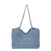 Denim Commuter Tote in Koreaanse Stijl: Retro Grote Capaciteit Okselketting Schoudertas