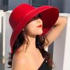 Summer Hepburn Style Vintage Design Big Eaves Straw Hat Women Girls Solid Color Beach Holiday Big Sun Gorra