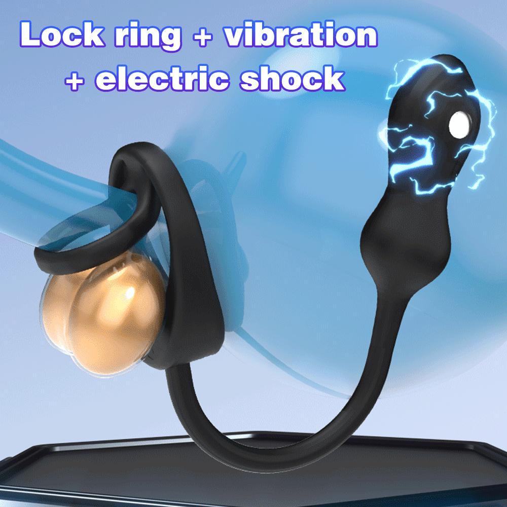 Electric Anal Plug Shock Remote Control Cock Ring Dildo Male Adult Prostate Massage 10 Vibrator Sex Toy For Men Anal Toys Sexy