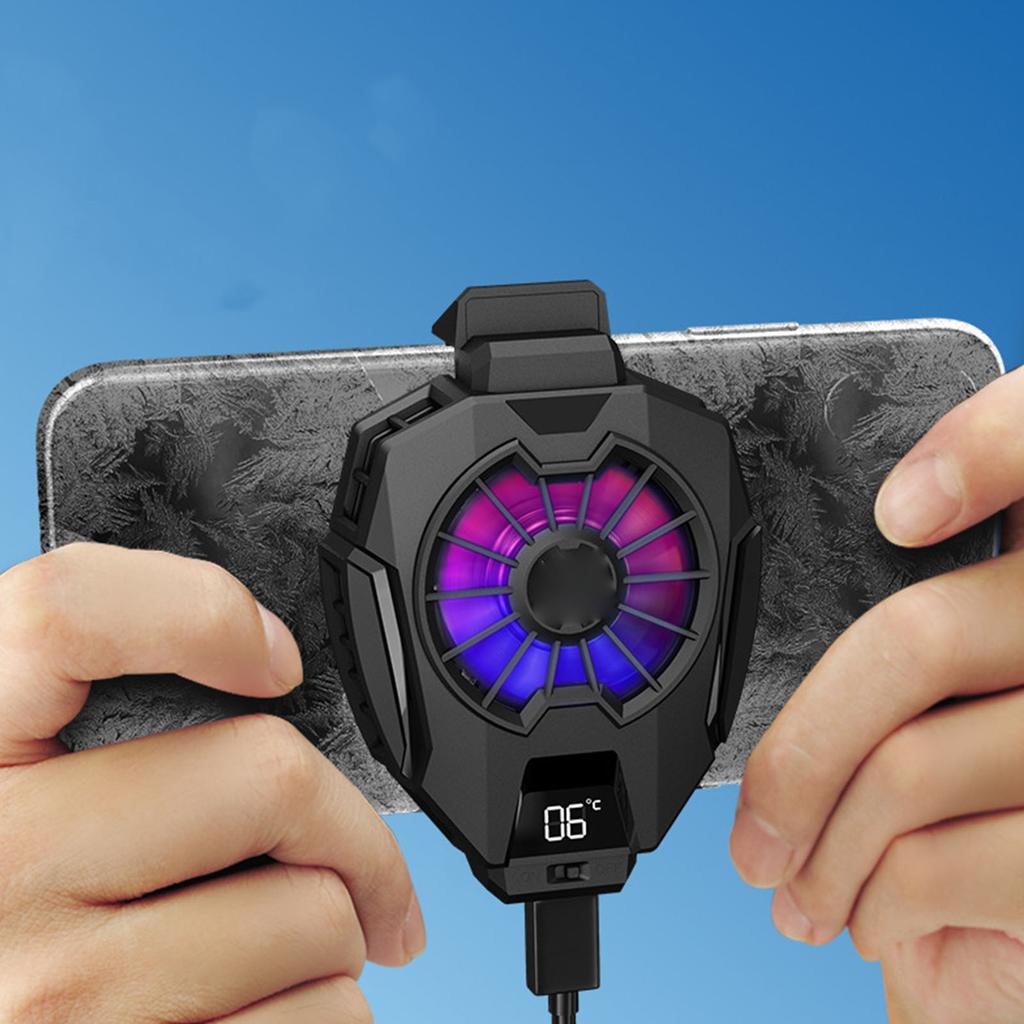 Radiator Semiconductor Phone Fan Clip on Efficient ABS Digital Display Mobile Phone Cooler Good Heat Dissipation for Cellphone