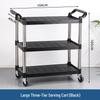 Three-tier Stainless Steel Service Cart: Meal, Food, Beverage, and Dish Collection Trolley for Restaurants and Hotels.