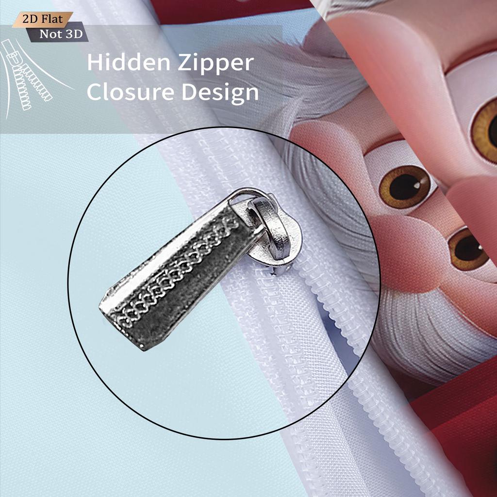 Comforter 3Pcs Cartoon Santa Claus Printed Coreless Duvet Set Multi Size Bedroom Bedding Holiday Decoration Machine Washable